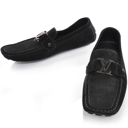 Louis Vuitton Suede Monte Carlo Loafers 8.5 Black 1 of 9