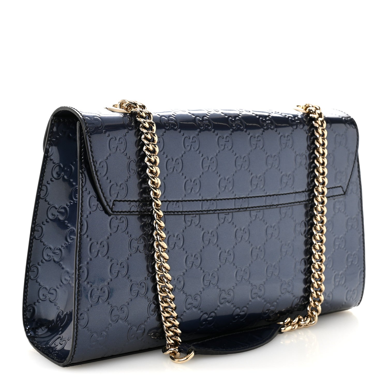 Gucci Shine Guccissima Medium Emily Chain Shoulder Bag Melanzana 3 of 10