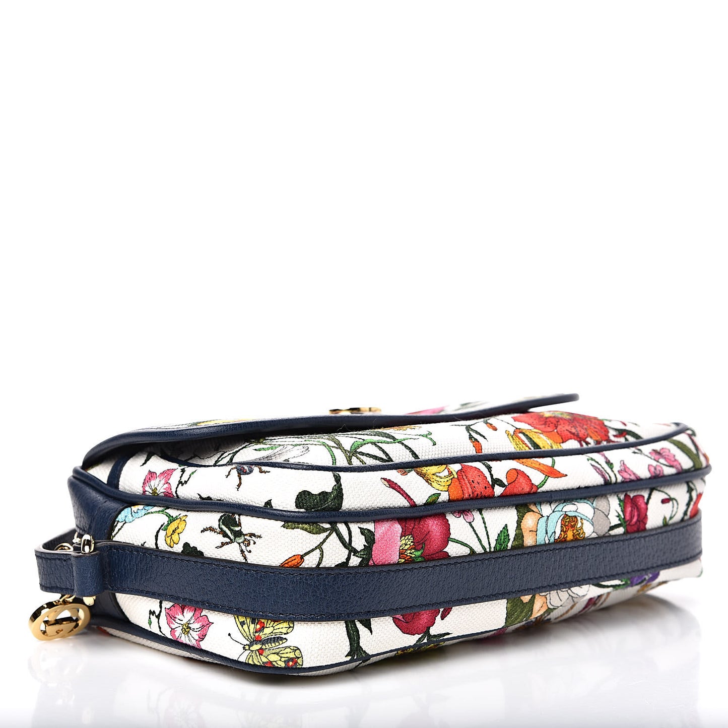 Canvas Flora Floral Shoulder Bag White Blue Agata Mulitcolor
