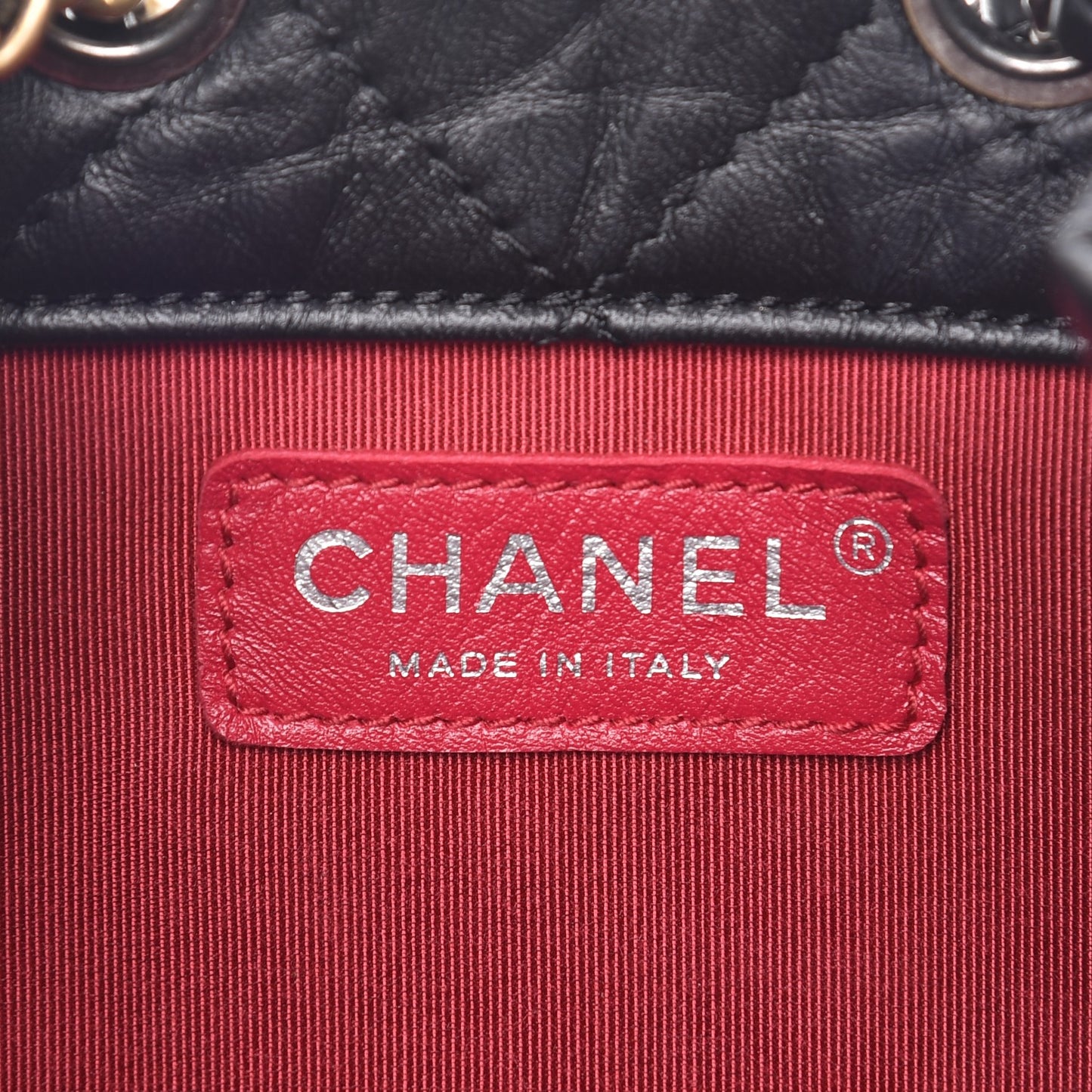 Aged Calfskin Quilted Gabrielle Backpack Black