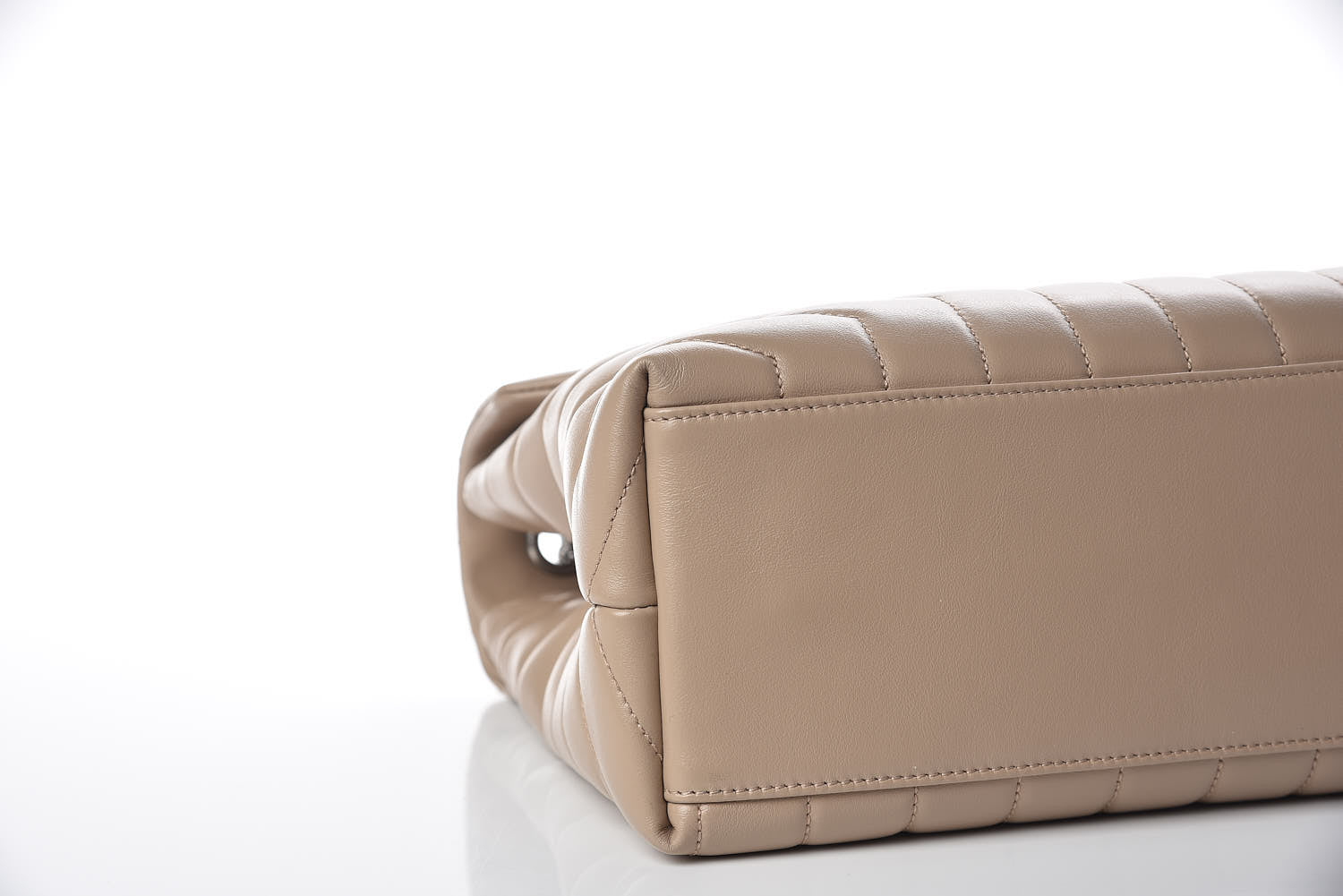 Saint Laurent Calfskin Y Quilted Monogram Medium Loulou Chain Satchel Dark Beige 9 of 10