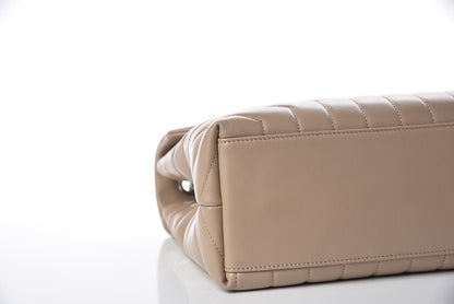 Saint Laurent Calfskin Y Quilted Monogram Medium Loulou Chain Satchel Dark Beige 9 of 10
