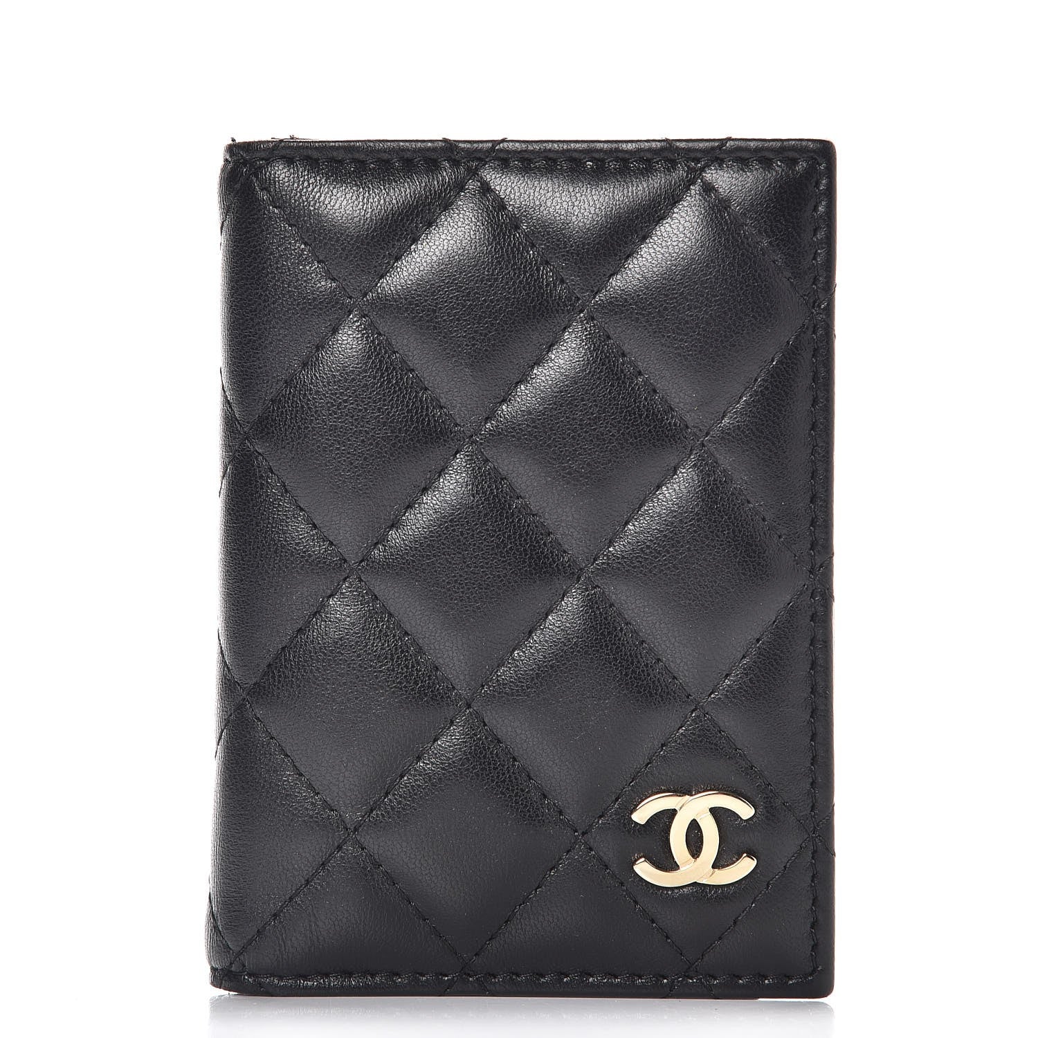 Chanel Lambskin Quilted Card Holder Wallet Black 1 of 8