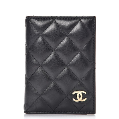 Chanel Lambskin Quilted Card Holder Wallet Black 1 of 8