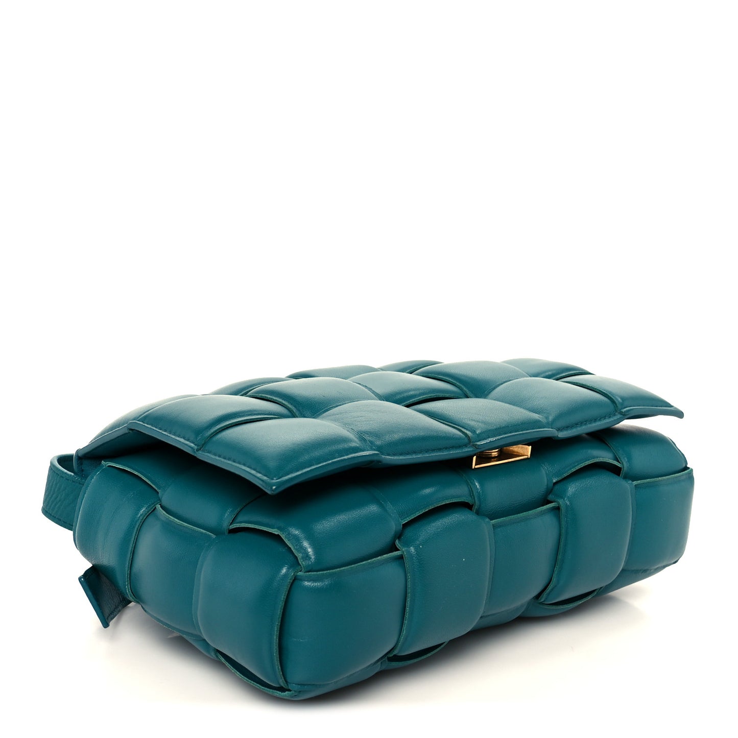 Nappa Maxi Intreccio Padded Cassette Crossbody Bag Mallard