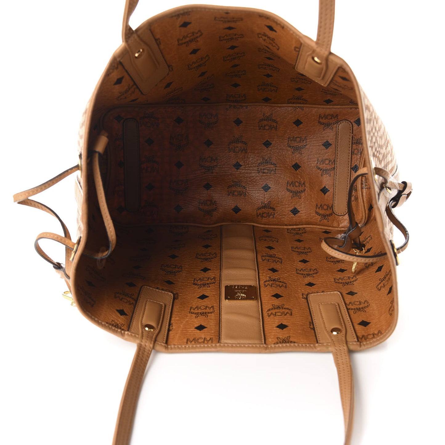 Visetos Medium Liz Reversible Shopper Tote Cognac