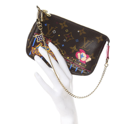 Louis Vuitton Monogram 2020 Christmas Animation Roller Coaster Mini Pochette Accessories Pivoine 2 of 7