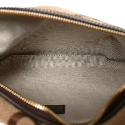 Gucci Monogram Jumbo GG Textured Dollar Calfskin Web Belt Bag Camel Ebony New Acero 5 of 10