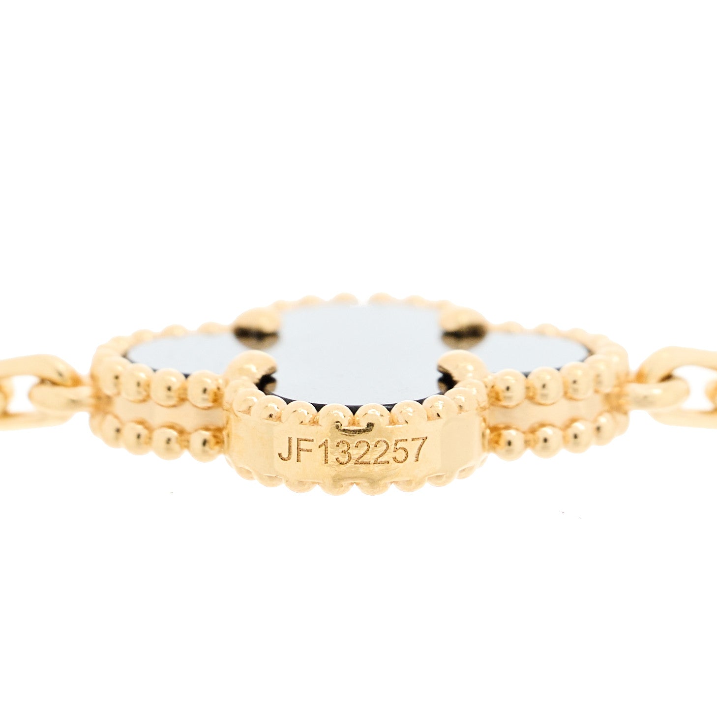 Van Cleef & Arpels 18K Yellow Gold Black Onyx 5 Motifs Vintage Alhambra Bracelet 3 of 5