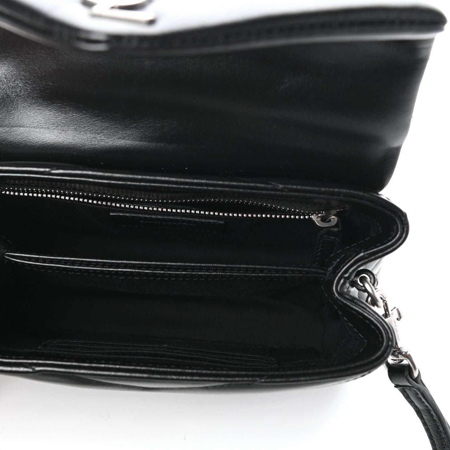 Calfskin Y Quilted Monogram Toy Loulou Crossbody Bag Black