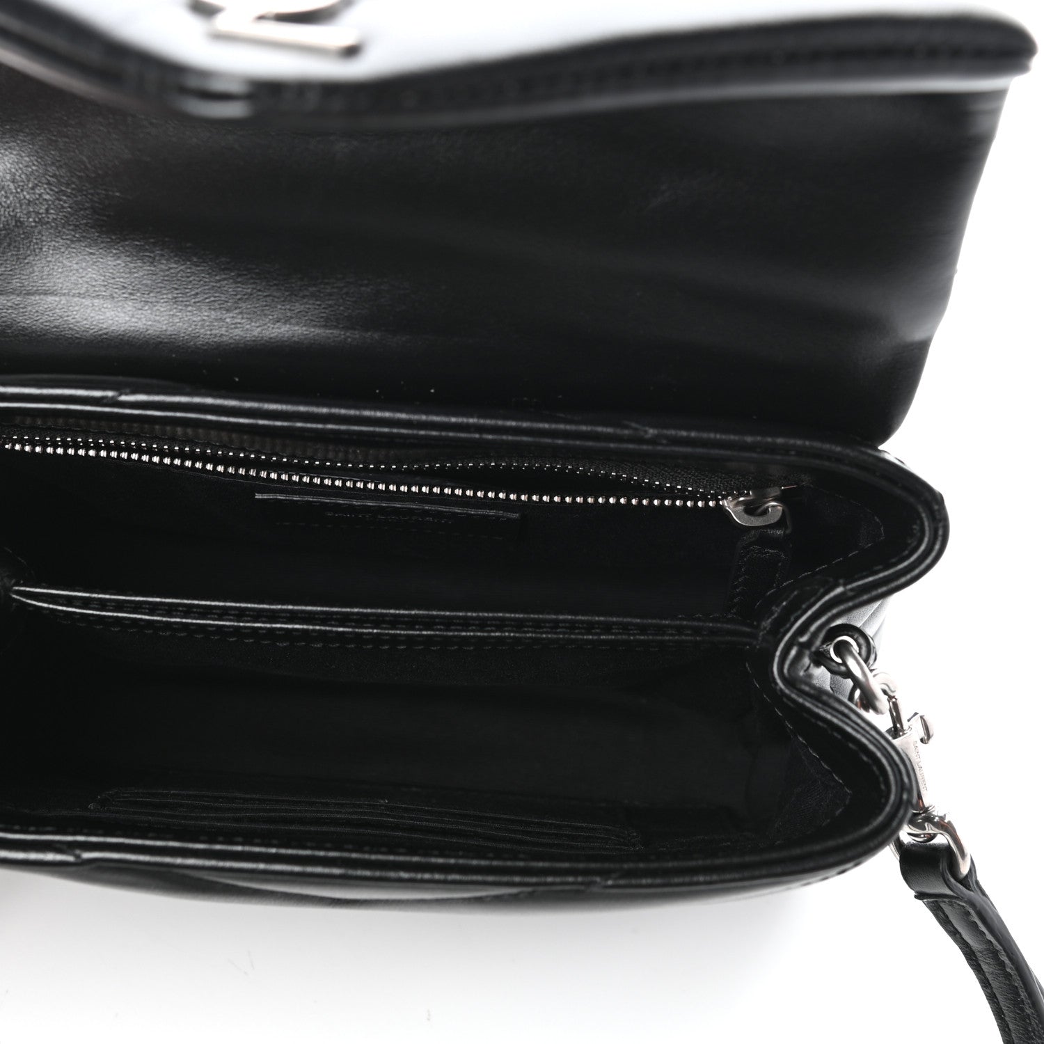 Saint Laurent Calfskin Y Quilted Monogram Toy Loulou Crossbody Bag Black 5 of 9