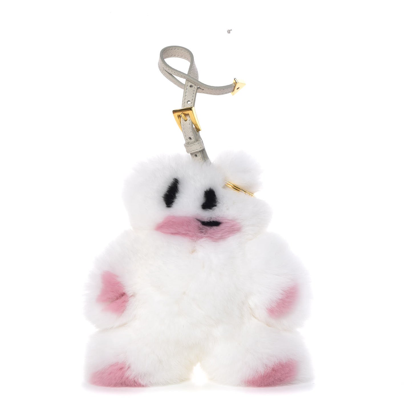 Fur Rabbit Charm White Pink