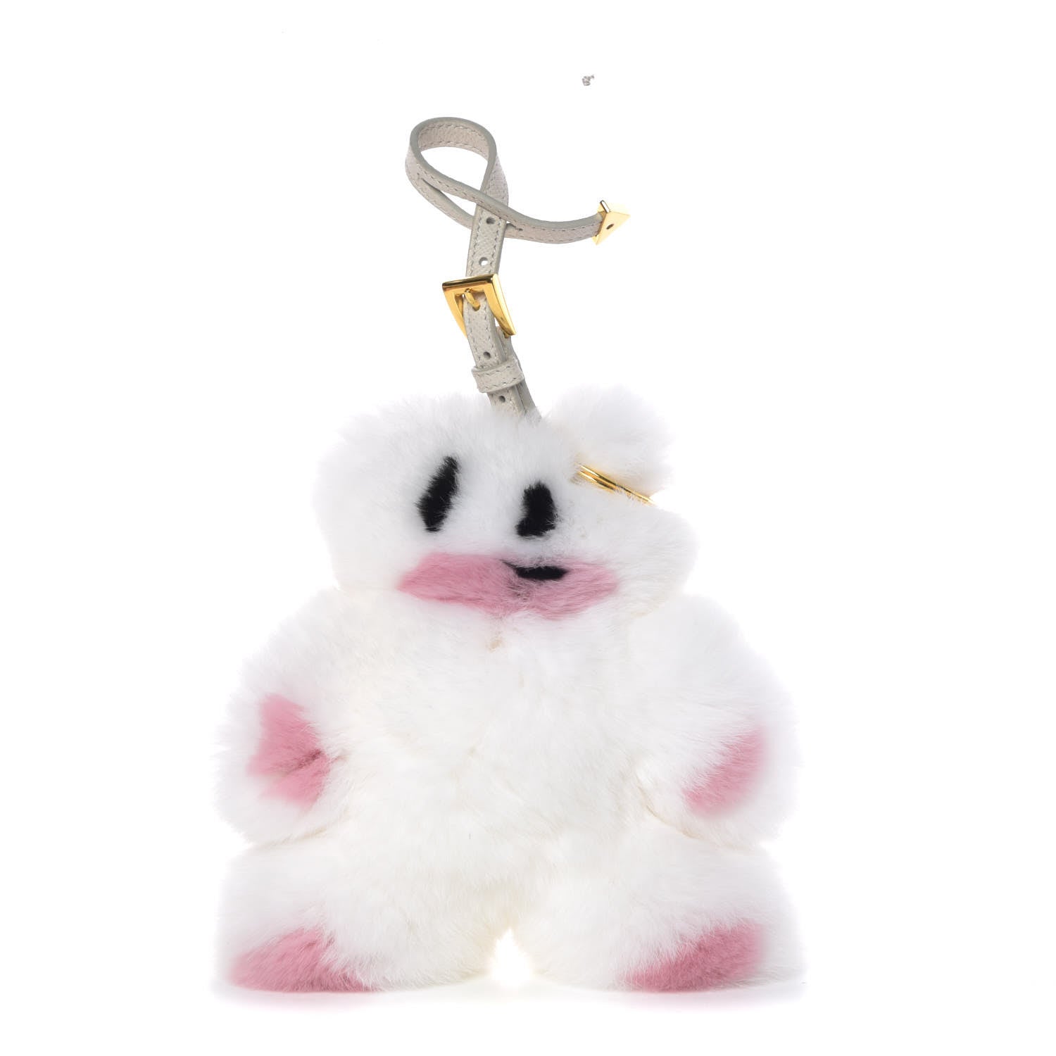 Prada Fur Rabbit Charm White Pink 1 of 4