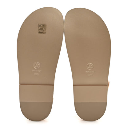 Chanel Iridescent Lambskin Quilted Velcro Dad Sandals 36.5 Light Bronze 6 of 10