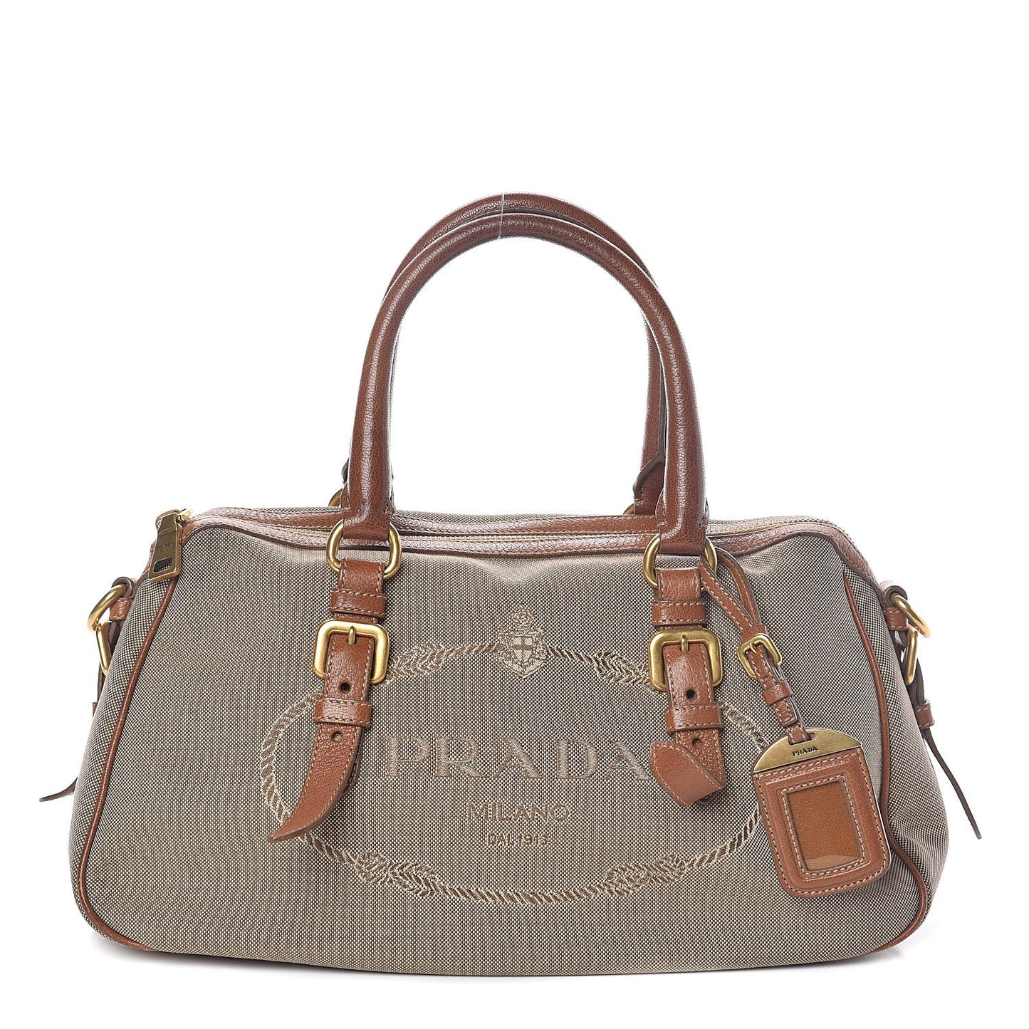 Jacquard Logo Handbag Corda Brandy