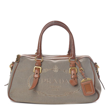 Prada Jacquard Logo Handbag Corda Brandy 1 of 10
