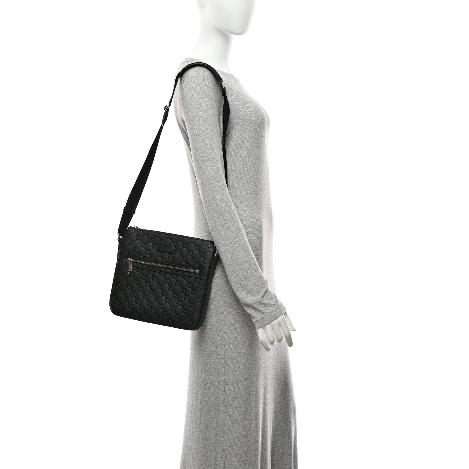 Gucci Guccissima Signature Small Messenger Bag Black 2 of 11