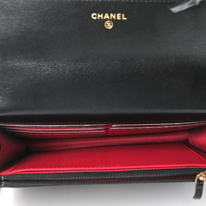 Chanel Lambskin Quilted Chanel 19 Wallet On Chain WOC Black 4 of 5