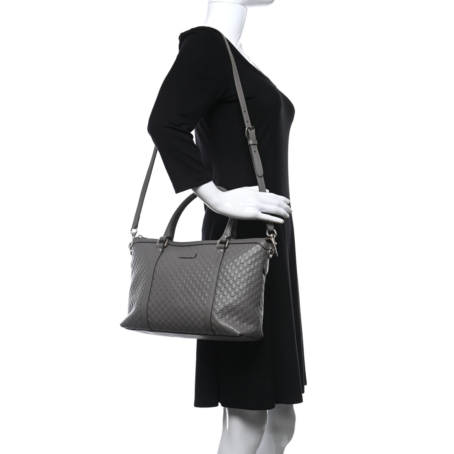 Soft Microguccissima Small Zippered Satchel Loess