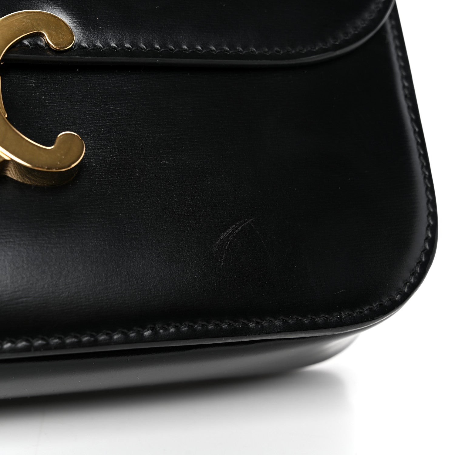 Celine Shiny Calfskin Medium Triomphe Black 11 of 13