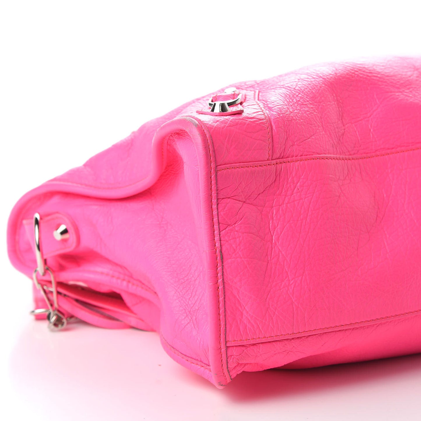 Agneau Classic Silver Hardware City Rose Fluo