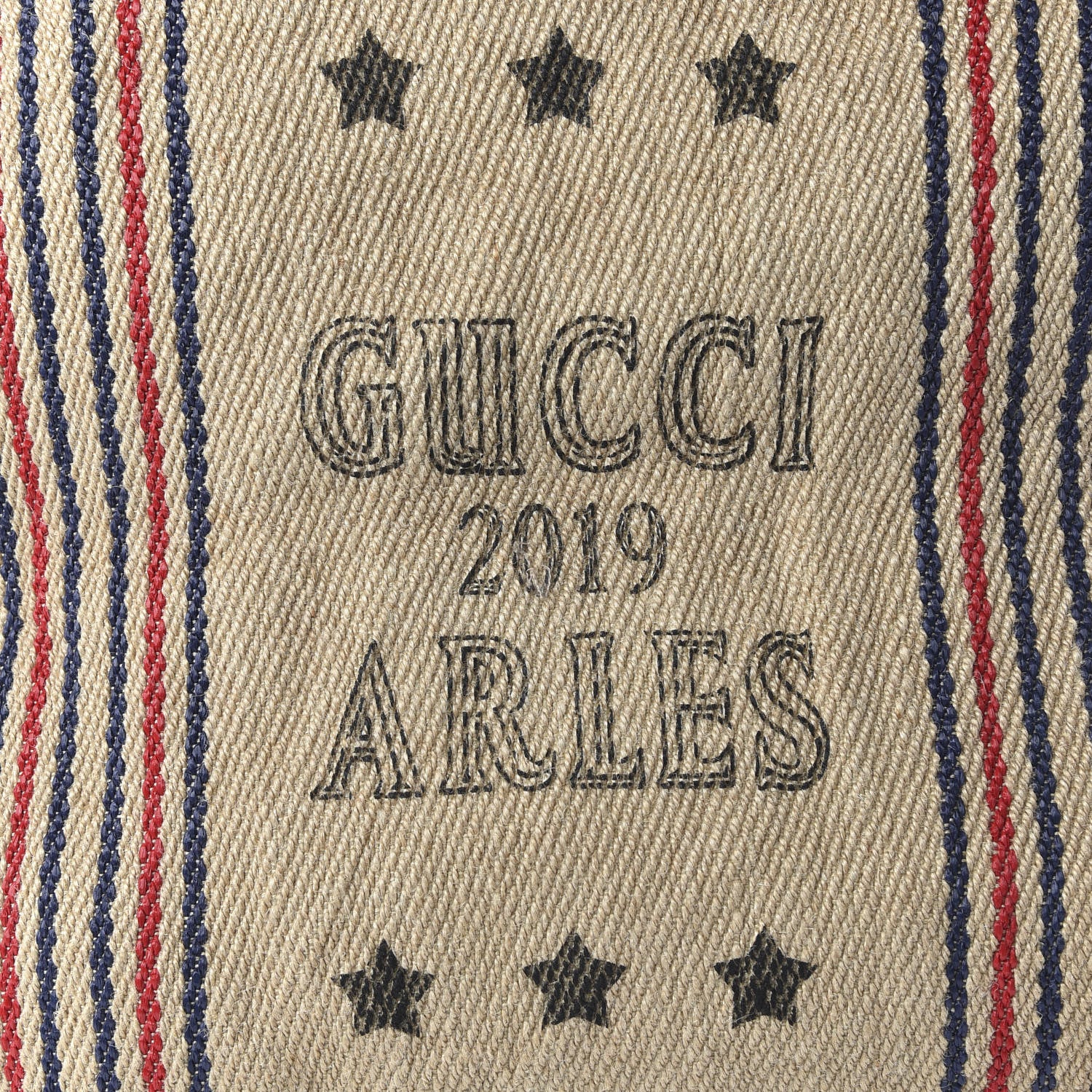 Gucci Straw Juta Printed Arles Tote Beige 10 of 10