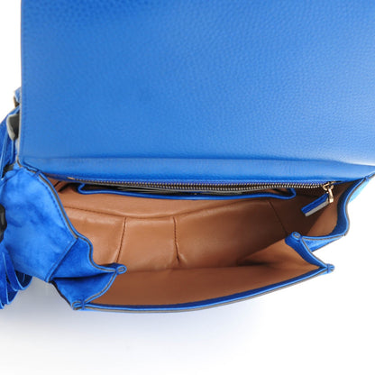 Gucci Suede Medium Nouveau Fringe Shoulder Bag Blue 5 of 6