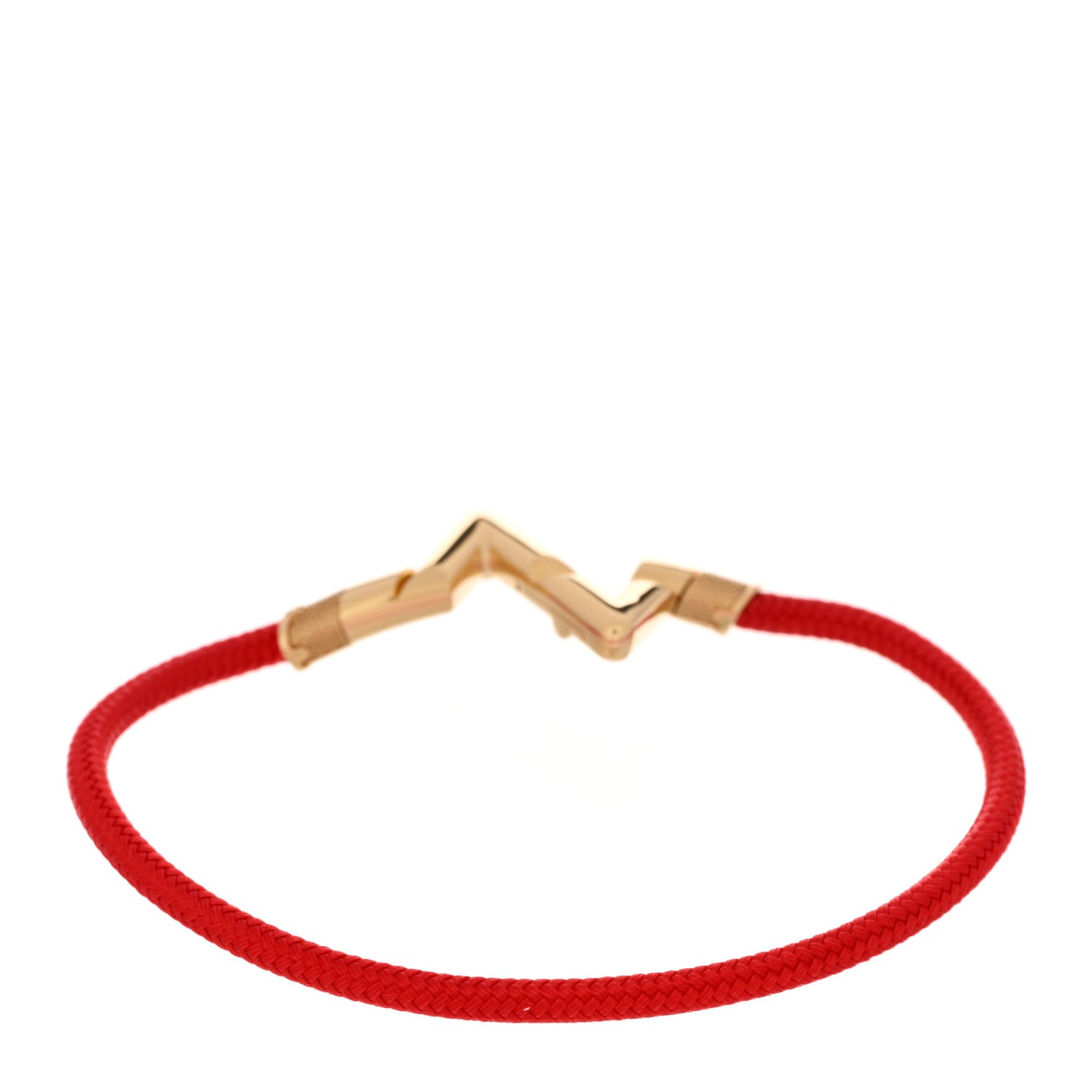 18K Yellow Gold Volt Upside Down Chain Bracelet 17 Red