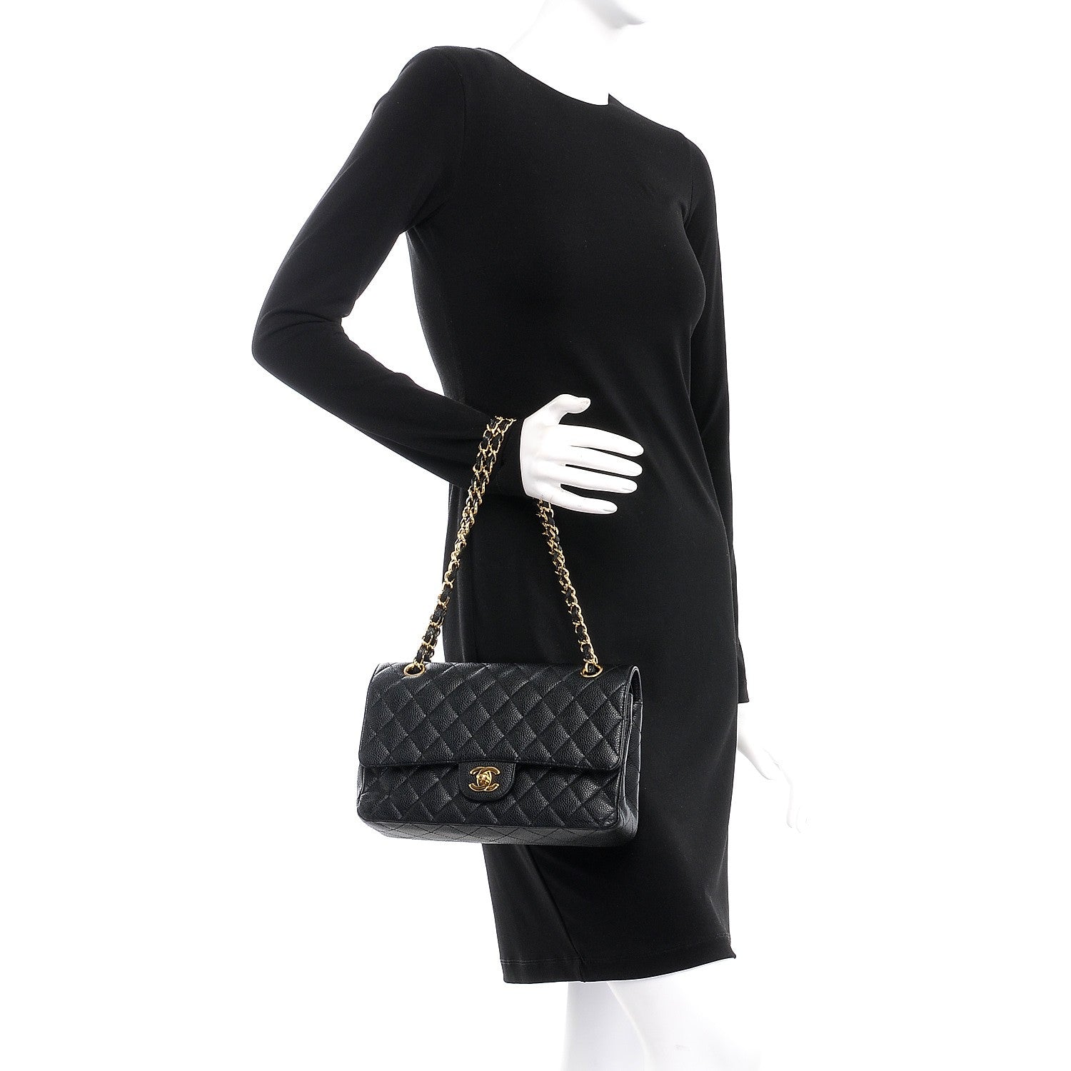 Chanel Caviar Quilted Medium Double Flap Black 3 of 10