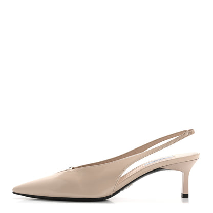 Prada Spazzolato Pointed Toe Strap Slingback Pumps 40 Cipria 1 of 14