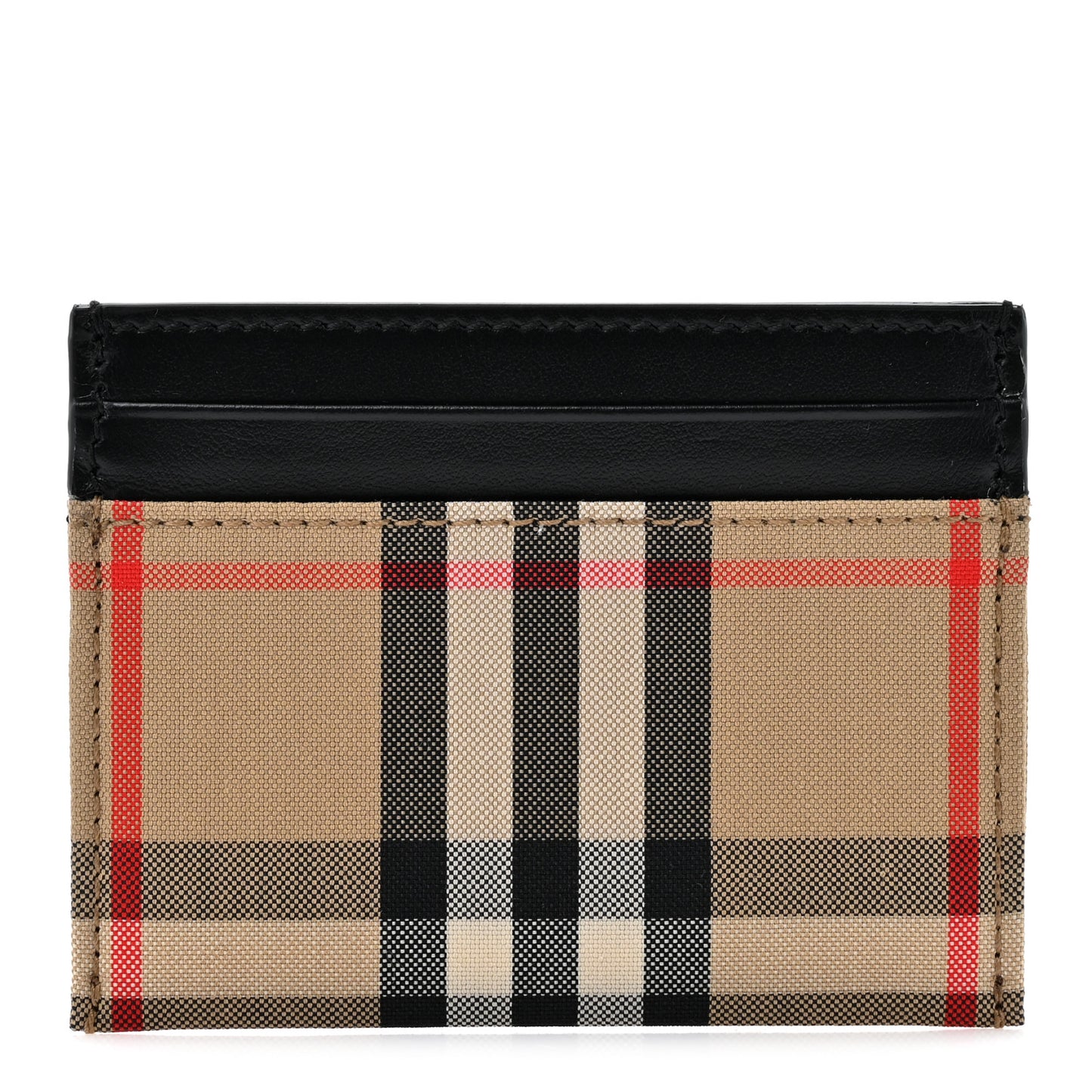 Vintage Check Calfskin Card Case Archive Beige Black