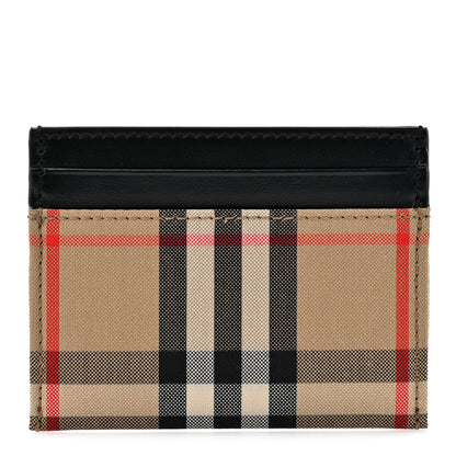 Burberry Vintage Check Calfskin Card Case Archive Beige Black 1 of 7