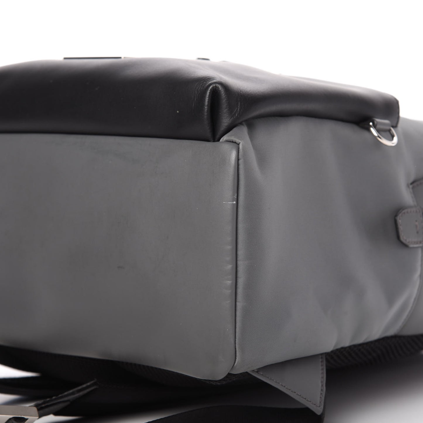Nylon Calfskin Faces No Words Emoticon Backpack Grey Black