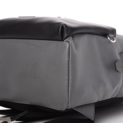 Fendi Nylon Calfskin Faces No Words Emoticon Backpack Grey Black 7 of 10