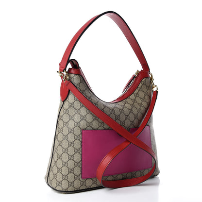 Gucci GG Supreme Monogram Linea A Hobo Red 3 of 14