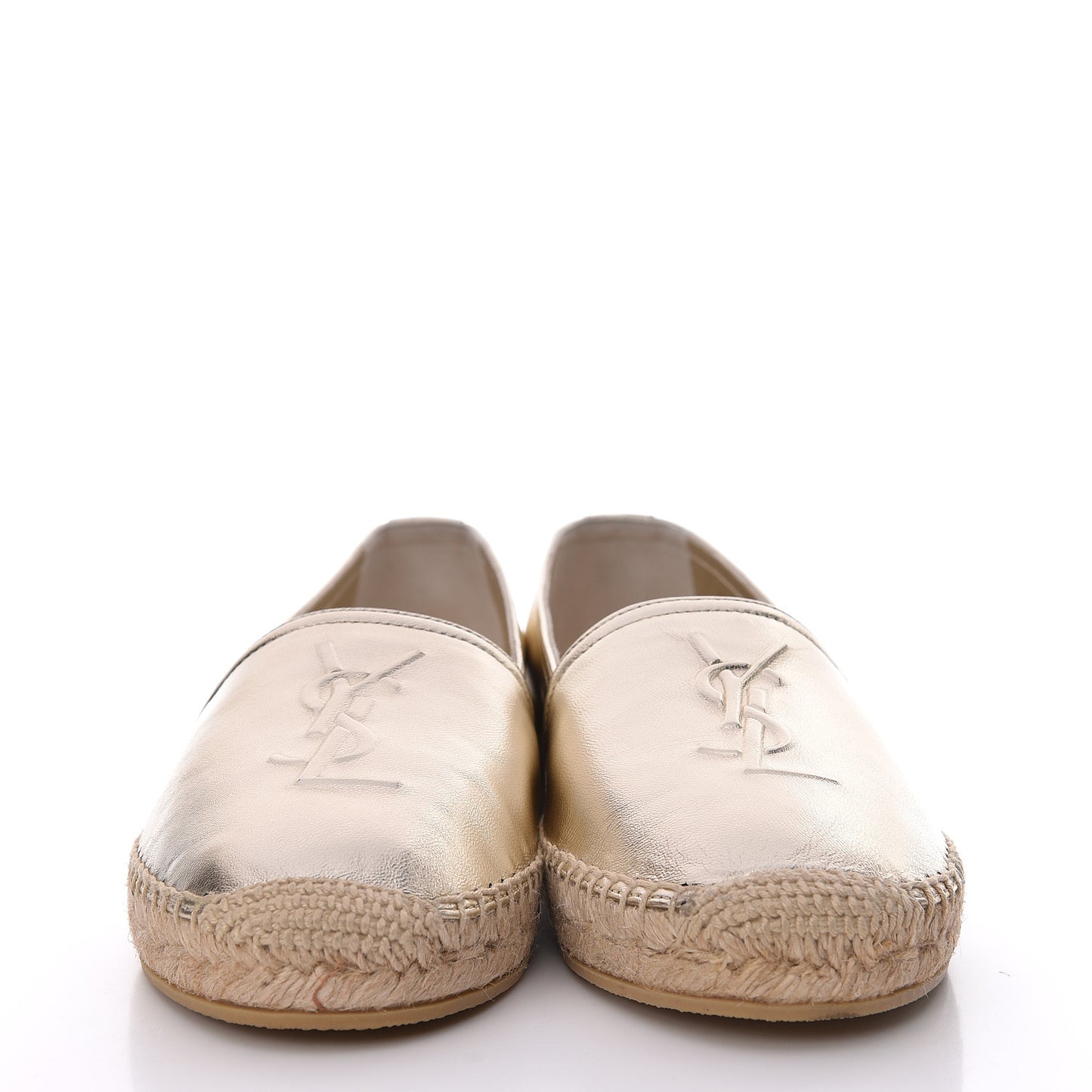 Metallic Lambskin Monogram Espadrilles 38.5 Gold