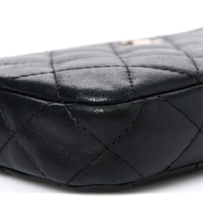 Chanel Lambskin Quilted Small Clutch With Chain Black 10 of 11