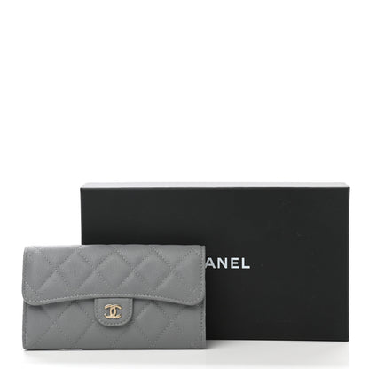 Chanel Caviar Quilted Medium Flap Wallet Grey 8 of 8