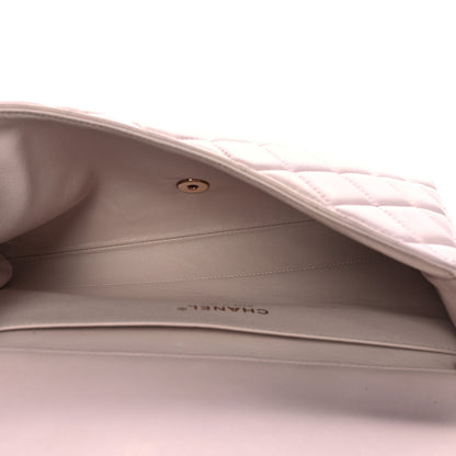 Chanel Lambskin Quilted Clutch with Chain Flap Light Pink 5 of 10