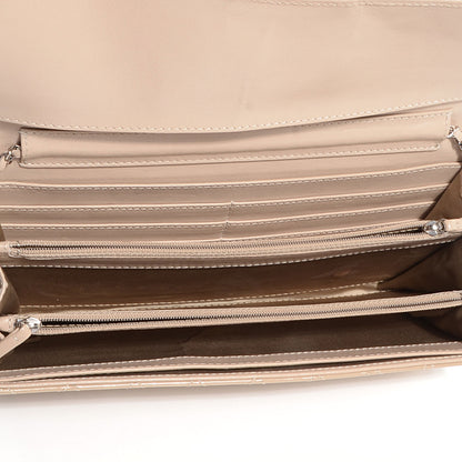 Chanel Patent Quilted Brilliant East West Clutch with Chain Beige 5 of 7