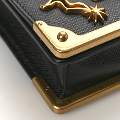 Prada Saffiano Astrology Mini Cahier Bag Black 7 of 8