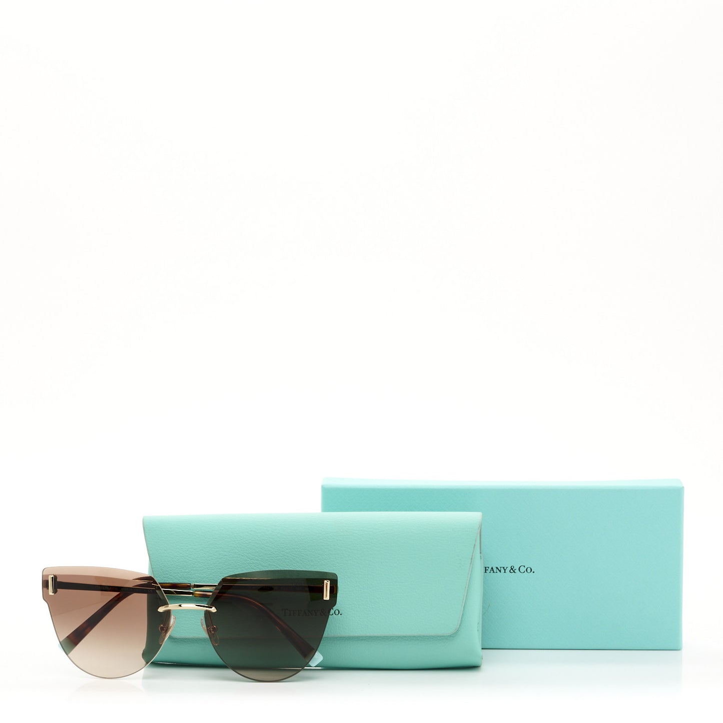 Acetate Metal TF3070 Cat Eye Sunglasses Havana Blue