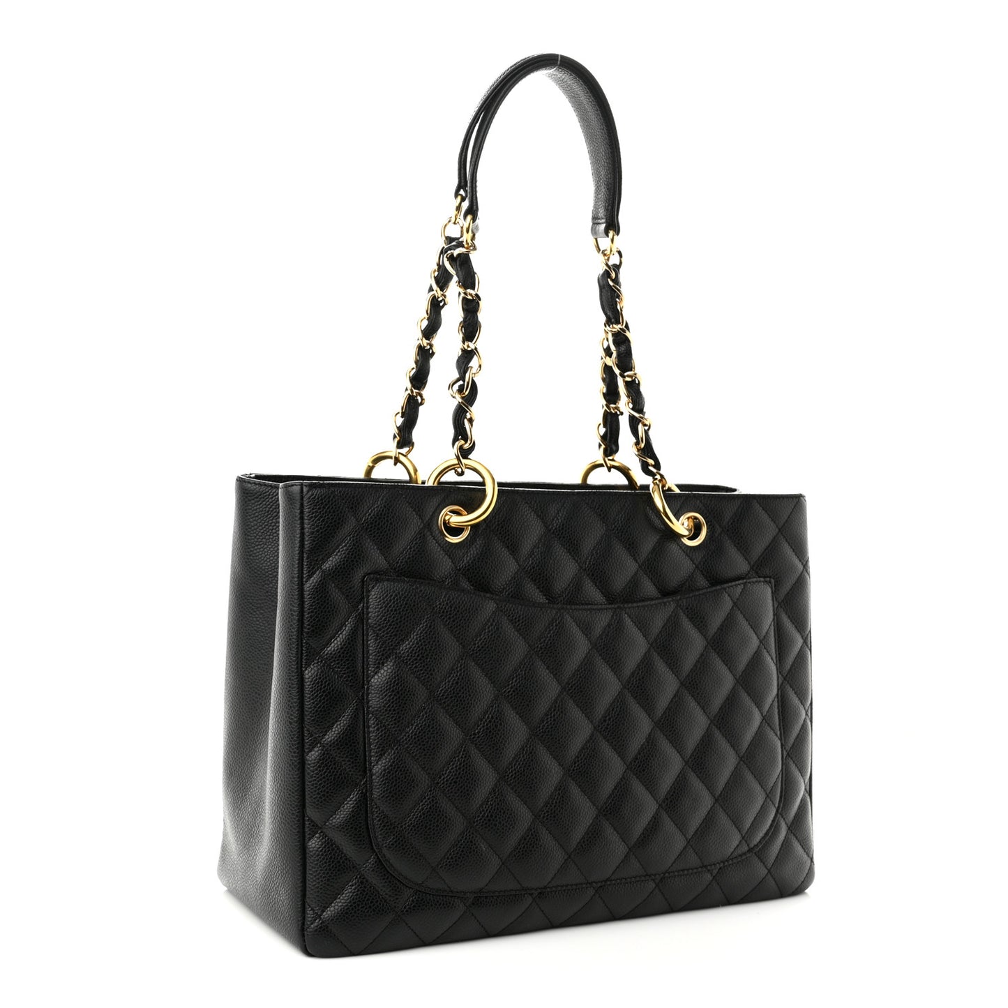 Caviar Quilted Grand Shopping Tote GST Black