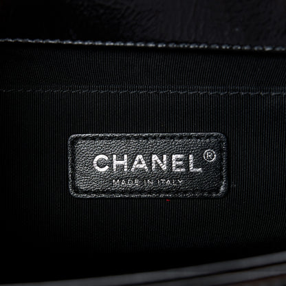 Chanel Distressed Patent Quilted Medium Boy Flap Black 6 of 10