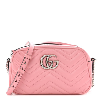 Gucci Calfskin Matelasse Small GG Marmont Chain Shoulder Bag Wild Rose 1 of 10