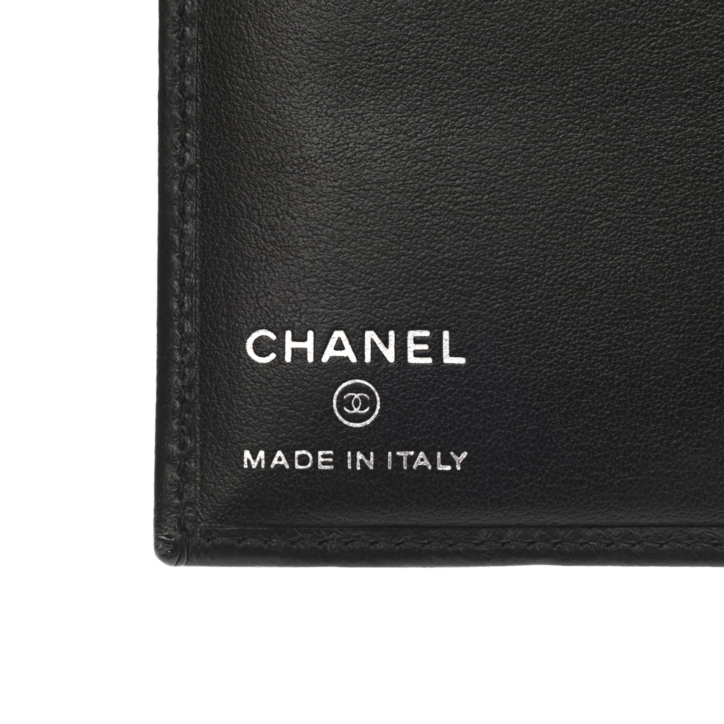 Calfskin Quilted Passport Holder Black