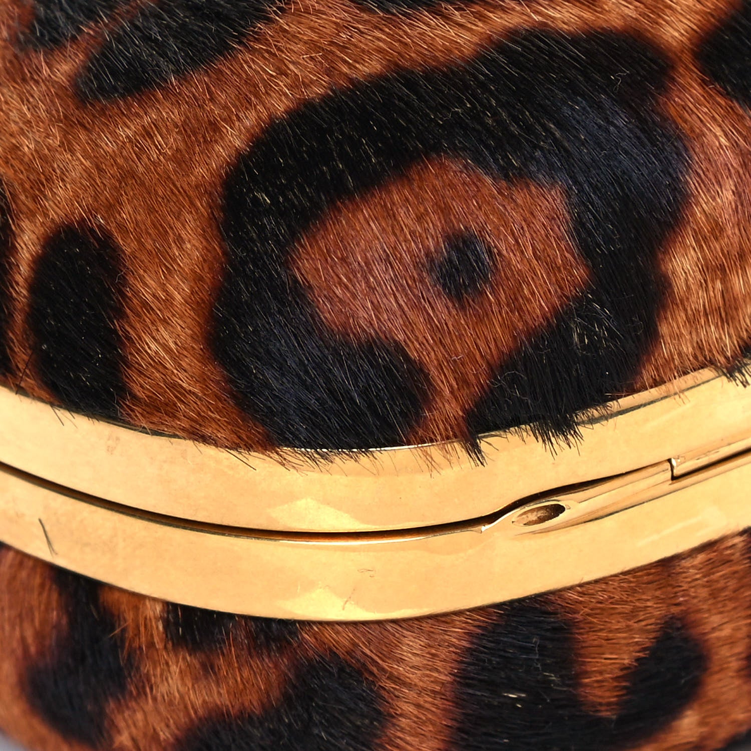 Alexander McQueen Calf Hair Leopard Print Skull Box Clutch 5 of 13