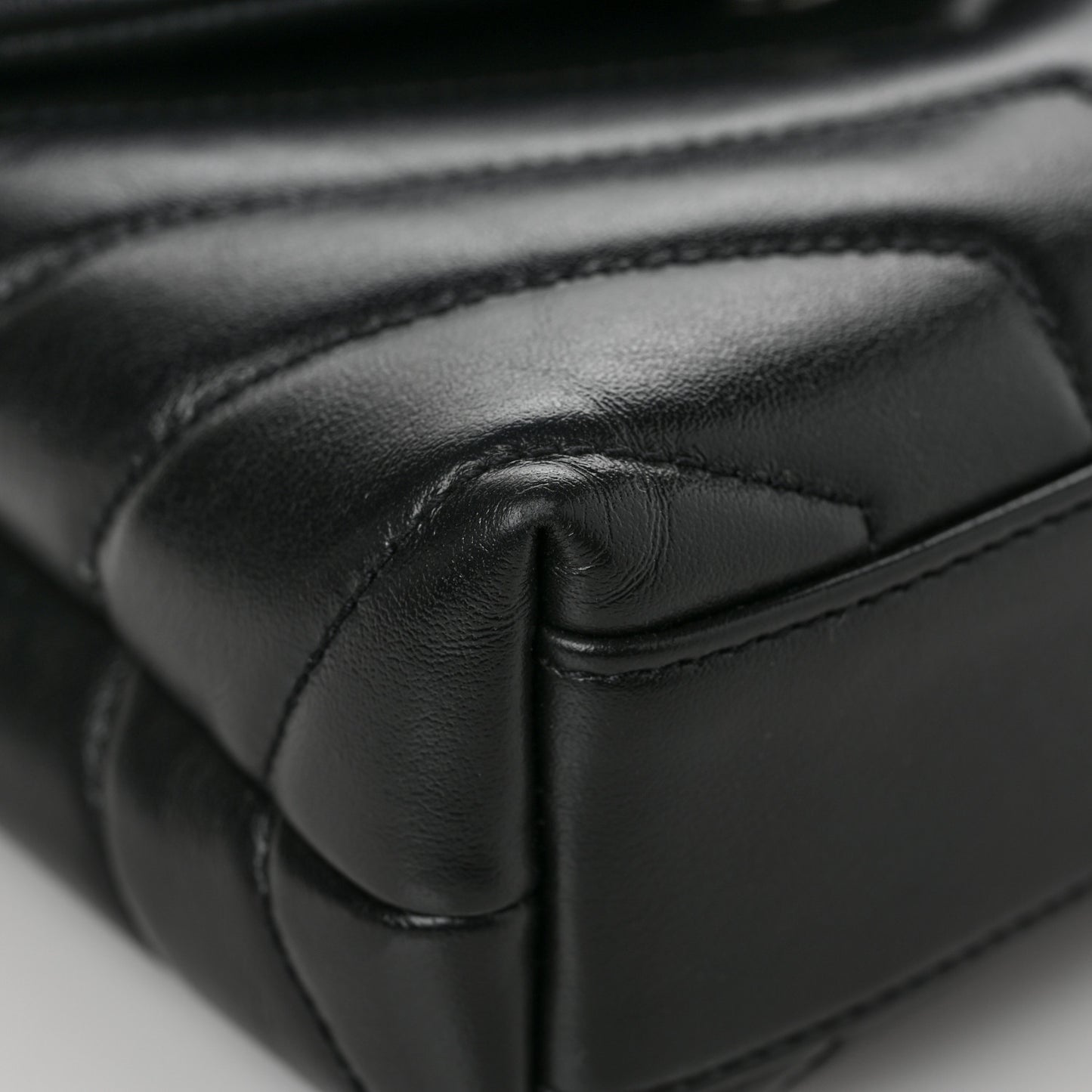 Calfskin Y Quilted Monogram Toy Loulou Crossbody Bag Black