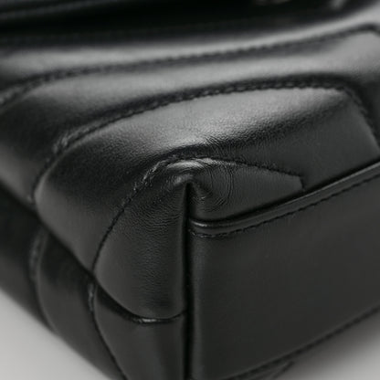 Saint Laurent Calfskin Y Quilted Monogram Toy Loulou Crossbody Bag Black 10 of 12