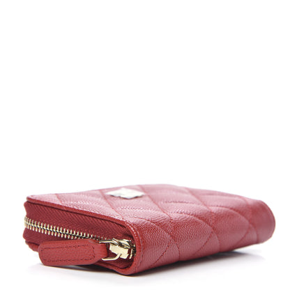 Chanel Caviar Quilted Zip Coin Purse Red 4 of 8